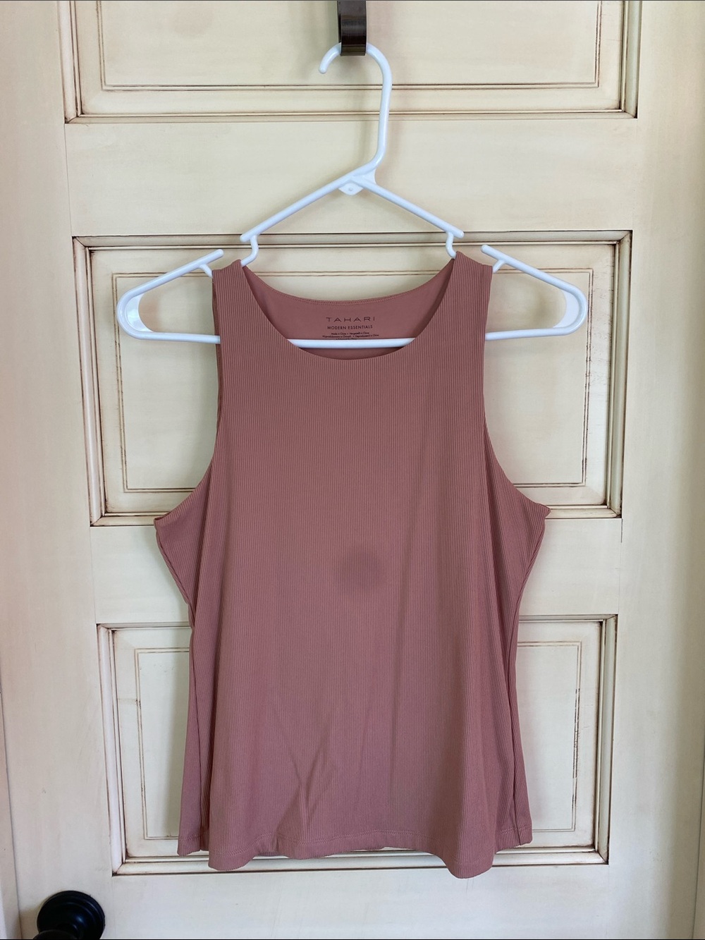 Tahari Ribbed Sleeveless Tank Top - Mauve